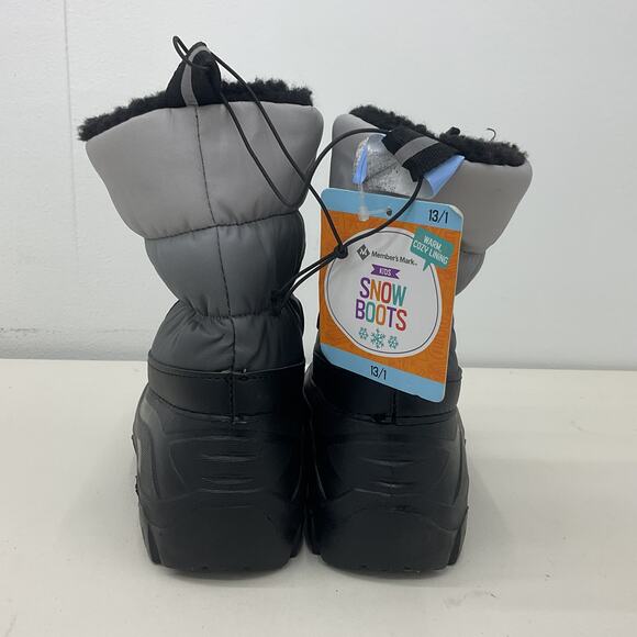 Member's Mark Black Gray Ombre Insulated Snow Boot, Unisex Kids Size 13, NWOT - Picture 3 of 6